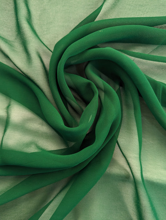 Darbari Plain Polyester Chiffon - Green