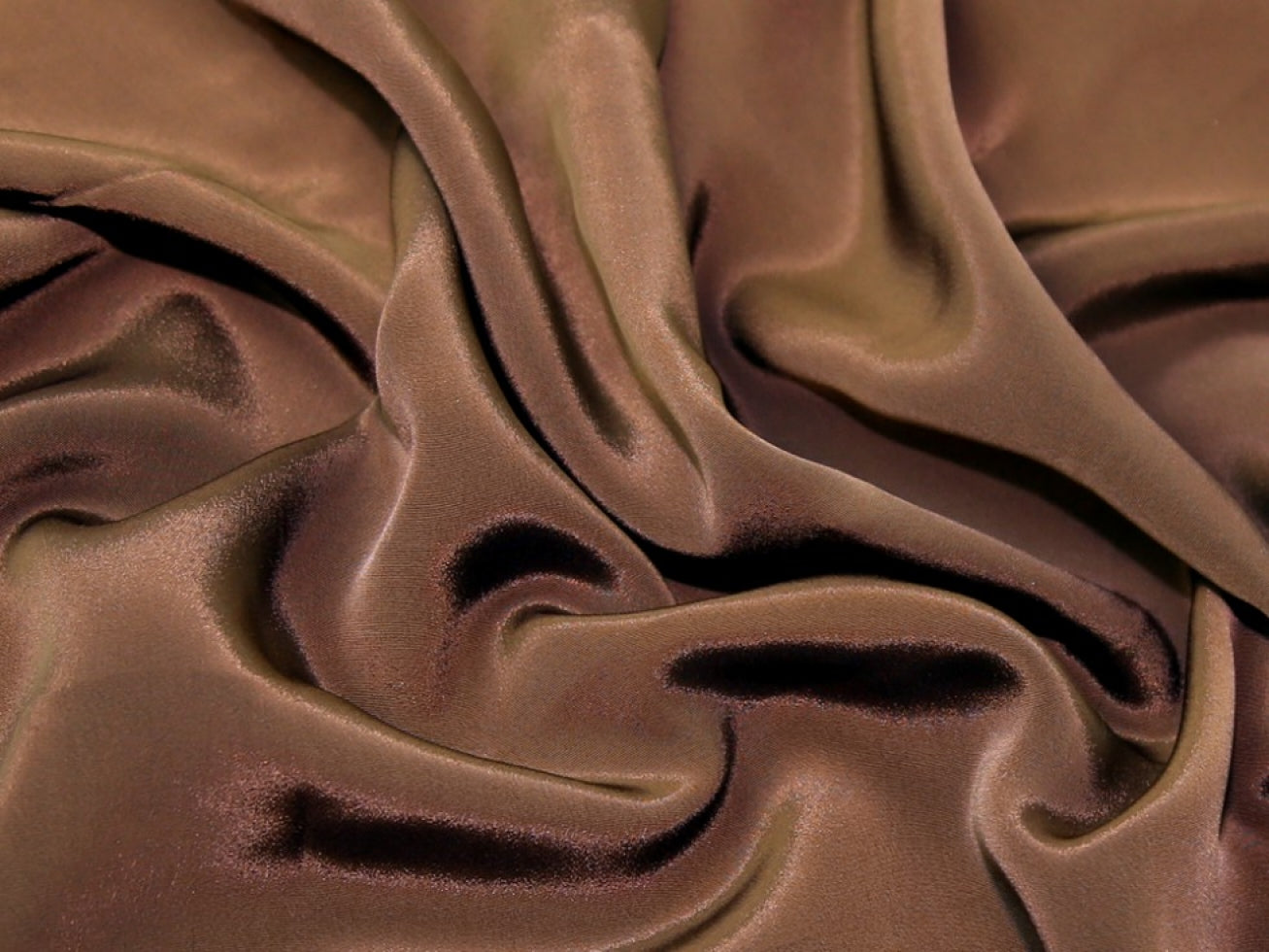 Darbari Smooth Light And Feel Like Feather On Skin Crepe De Chine Fabric- Chocolate Brown