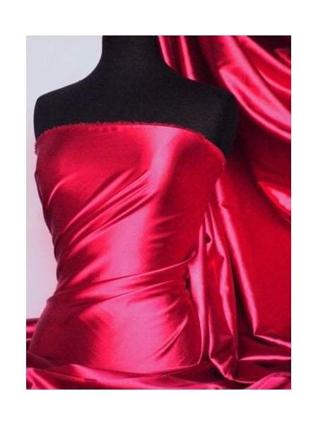 Darbari Handmade Heavy Back Satin Fabric Material- Dark Fuchsia