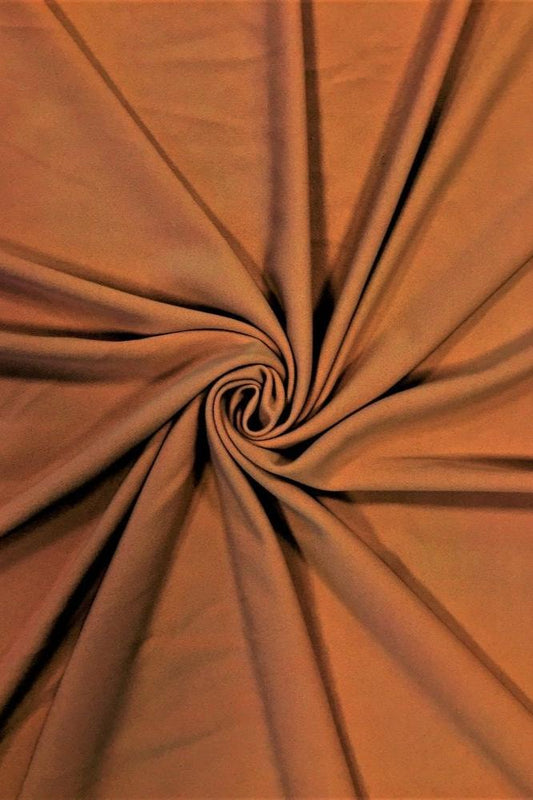 Darbari New 4 Way Stretch Crepe Jersey Dressmaking Fabric- Dark Rust