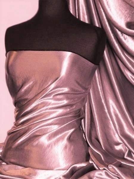 Darbari Handmade Heavy Back Satin Fabric Material- Dusky Pink