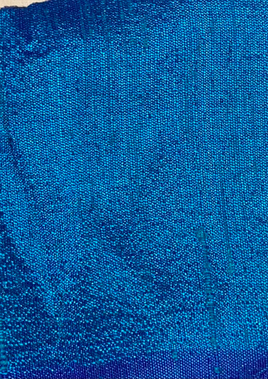 Darbari Dupion Silk - Raw Silk Fabric- Ocean Blue