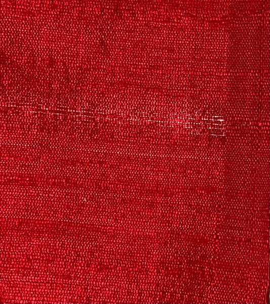 Darbari Dupion Silk - Raw Silk Fabric- Apple Red