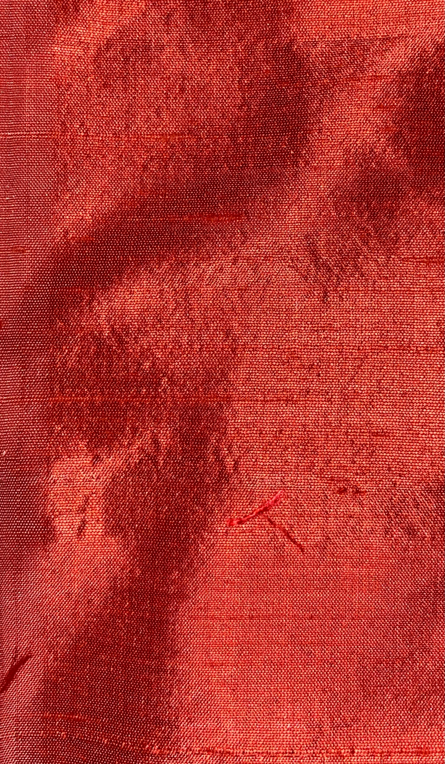 Darbari Dupion Silk - Raw Silk Fabric- Mahogany Red