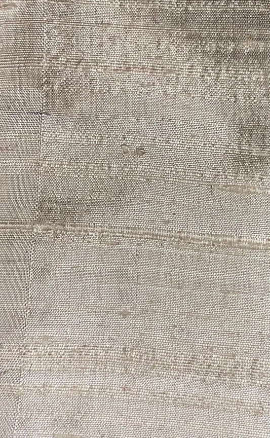 Darbari Dupion Silk - Raw Silk Fabric- Linen White