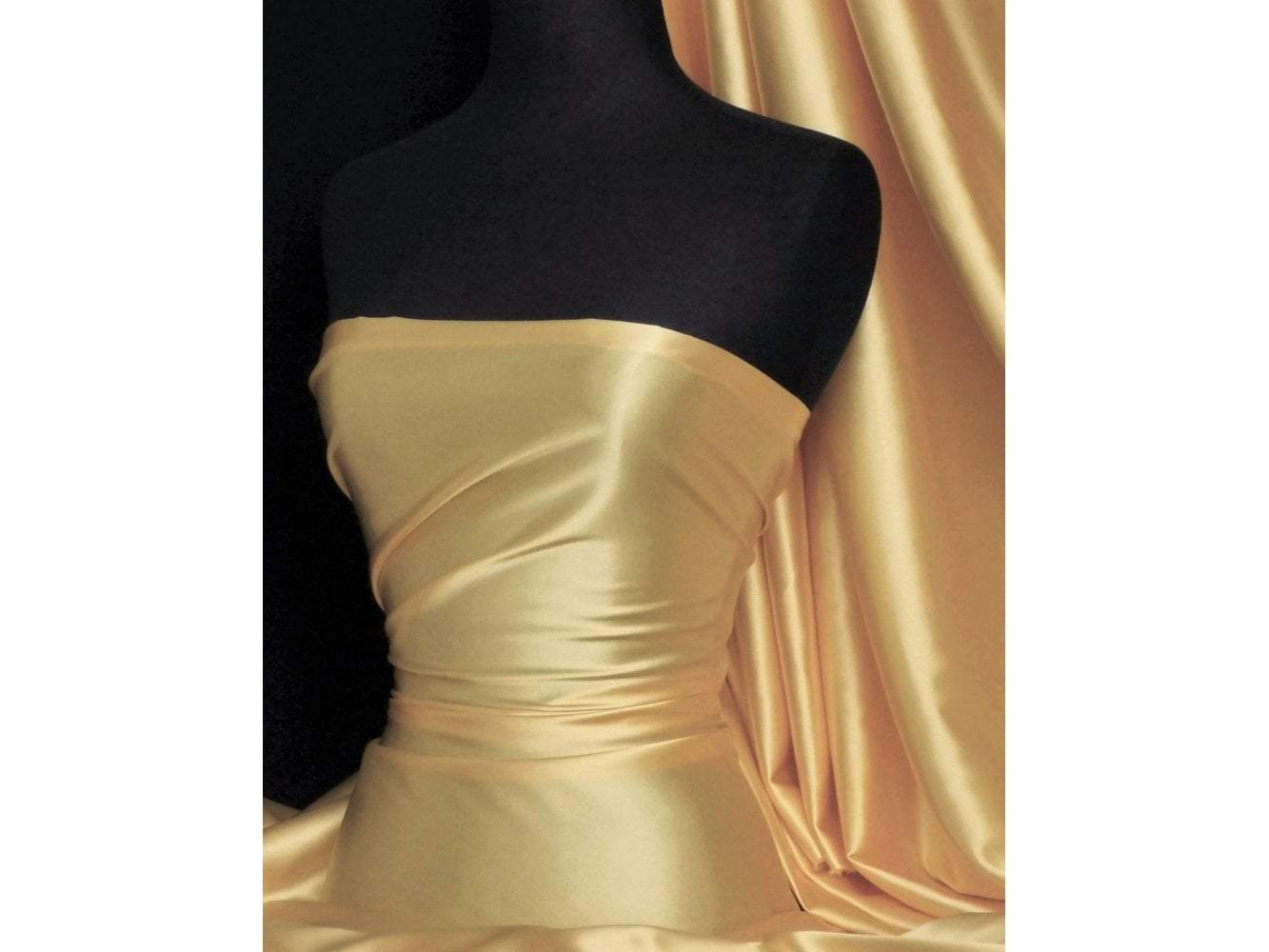 Darbari Handmade Heavy Back Satin Fabric Material- Lemon