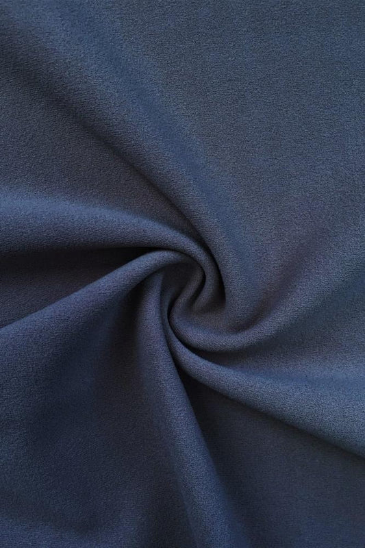 Darbari New 4 Way Stretch Crepe Jersey Dressmaking Fabric- Navy