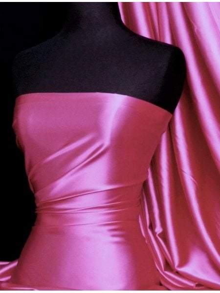 Darbari Handmade Heavy Back Satin Fabric Material- Pink