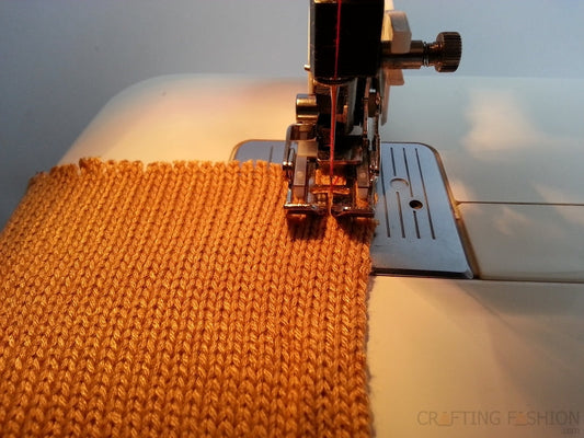 Stitching with knit fabric