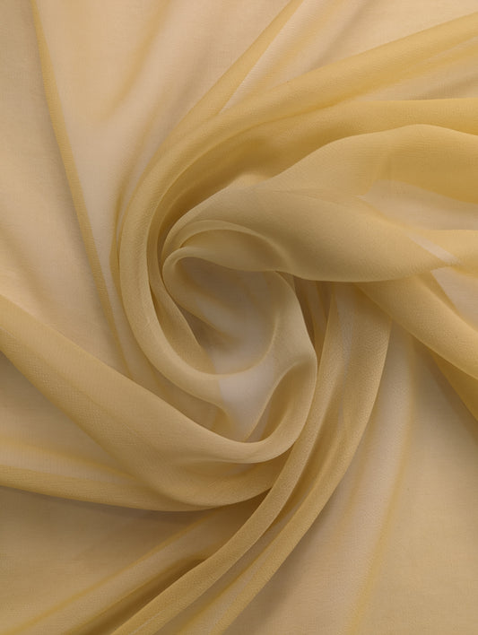 Darbari Plain Polyester Chiffon - Light Gold