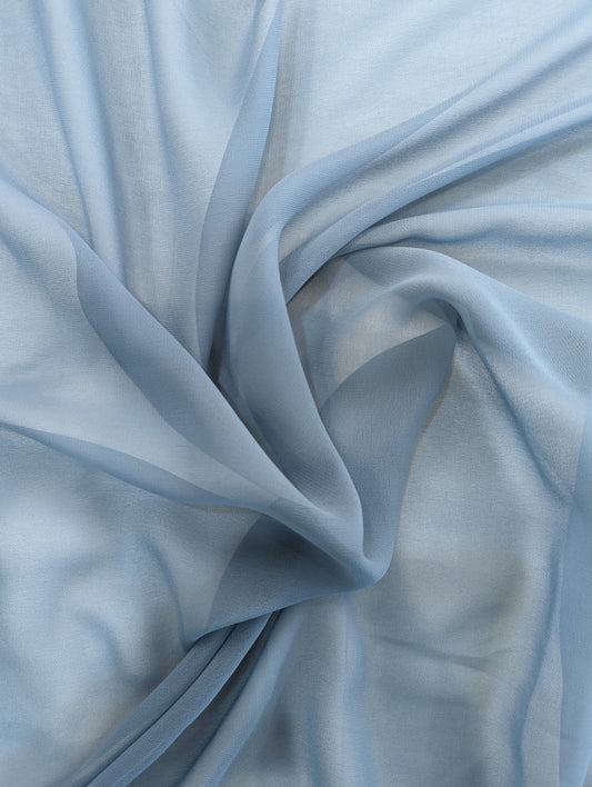 Darbari Plain Polyester Chiffon - Gray