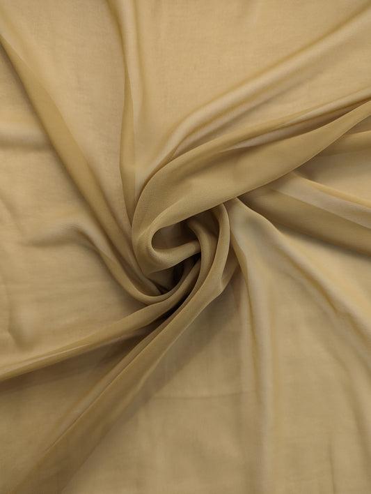 Darbari Plain Polyester Chiffon - Gold