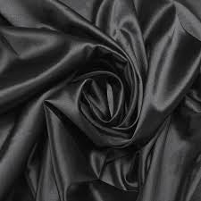 Darbari Handmade Plain Back Satin Fabric Material- Black