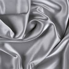 Darbari Handmade Heavy Back Satin Fabric Material- Silver Grey