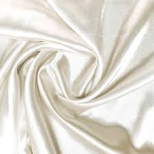 Darbari Handmade Fine Back Satin Fabric Material- Ivory