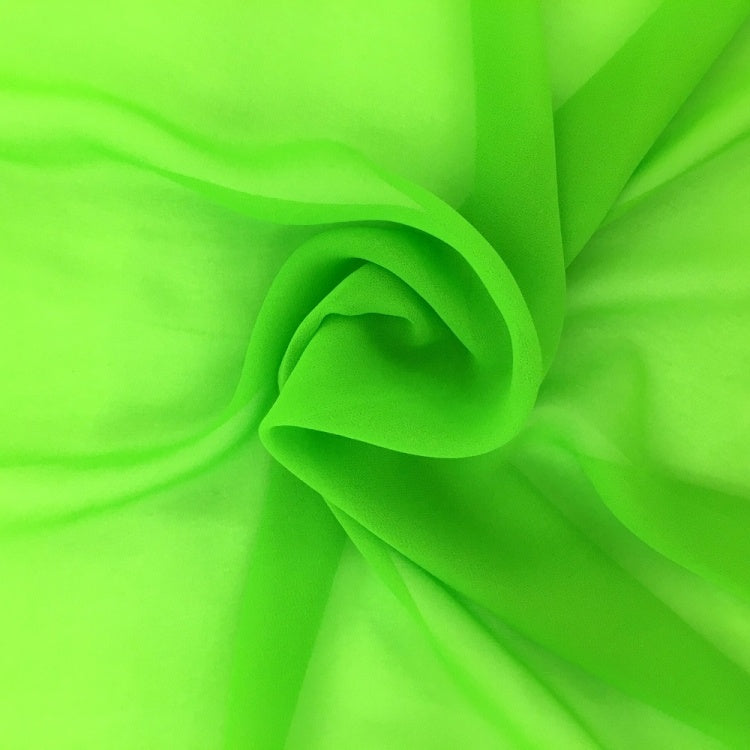 Darbari Plain Polyester Chiffon Soft Light As Feather Chiffon- Bright Green