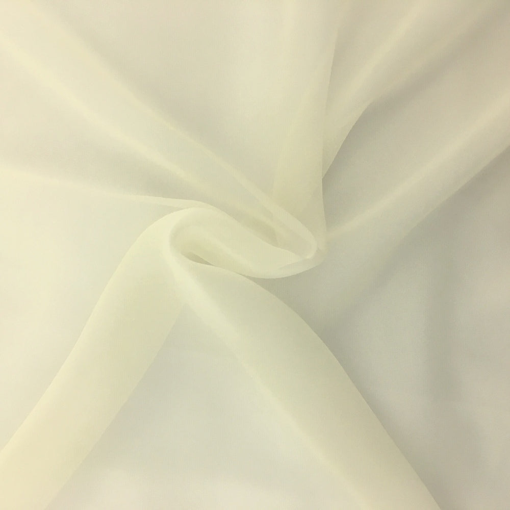 Darbari Plain Polyester Chiffon Soft Light As Feather Chiffon- Cream