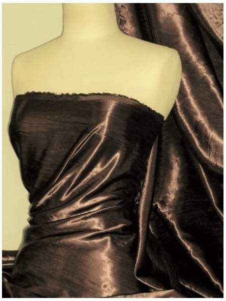 Darbari Handmade Fine Back Satin Fabric Material- Dark Chocolate