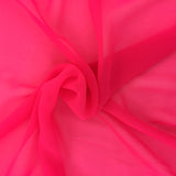 Darbari Plain Polyester Chiffon Soft Light As Feather Chiffon- Fluo Pink