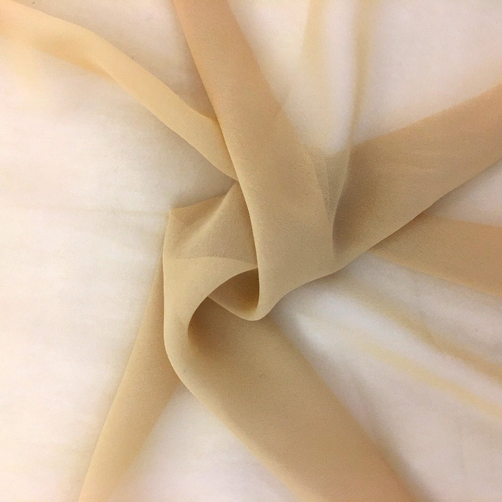 Darbari Plain Polyester Chiffon Soft Light As Feather Chiffon- Gold