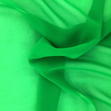 Darbari Plain Polyester Chiffon Soft Light As Feather Chiffon- Green