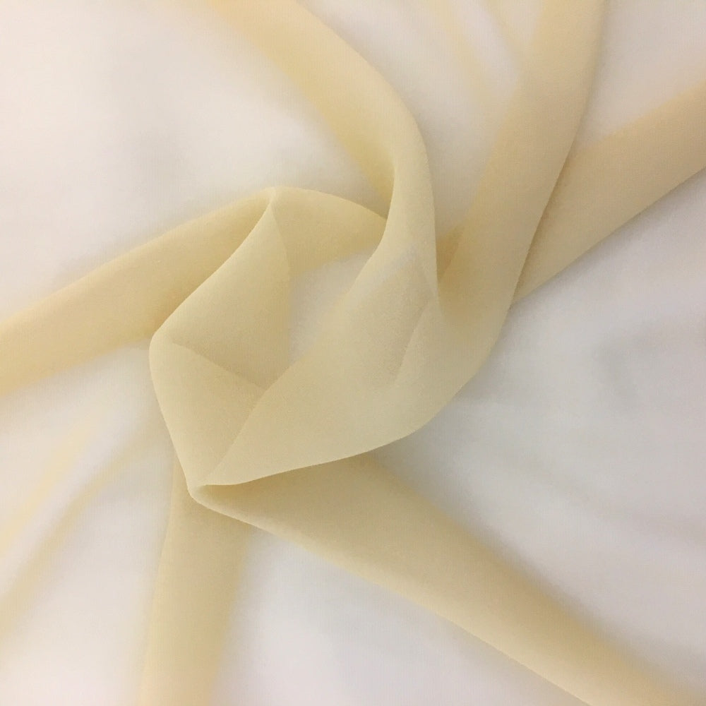 Darbari Plain Polyester Chiffon Soft Light As Feather Chiffon- Light Gold