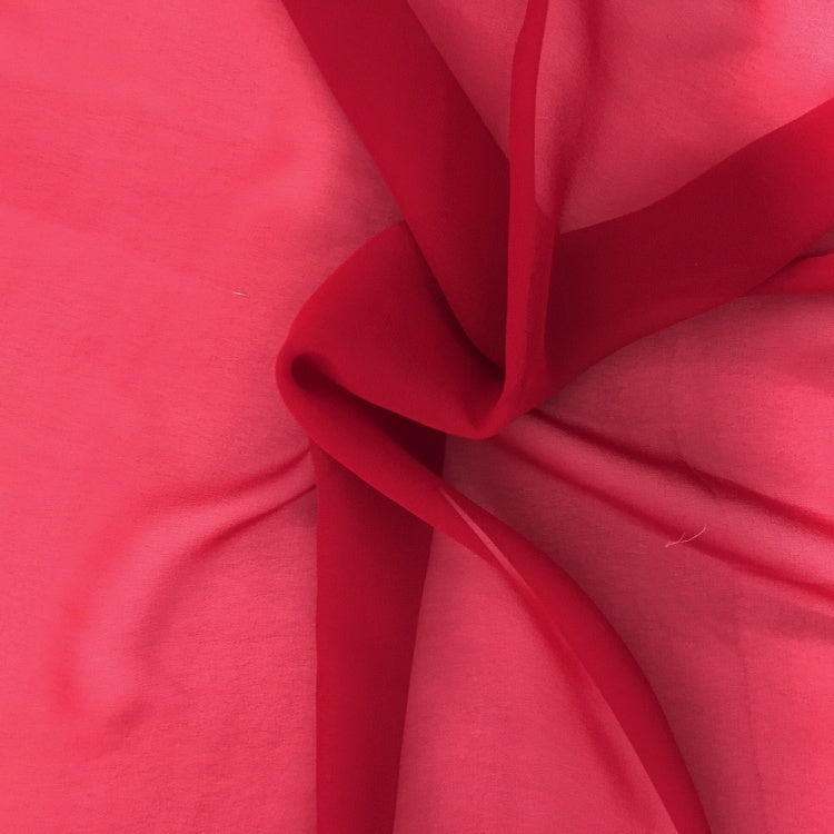 Darbari Plain Polyester Chiffon Soft Light As Feather Chiffon- Maroon