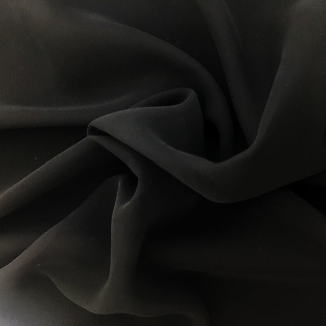 Darbari Plain Polyester Chiffon Soft Light As Feather Chiffon- Matt Black