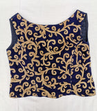Darbari Embroidered Handmade Design Navy Blue Blouse