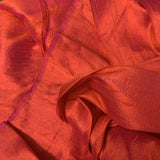 Darbari Dupioni Silk - Raw Silk Fabric- Orange Pink