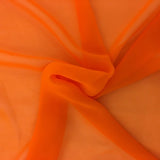 Darbari Plain Polyester Chiffon Soft Light As Feather Chiffon- Orange
