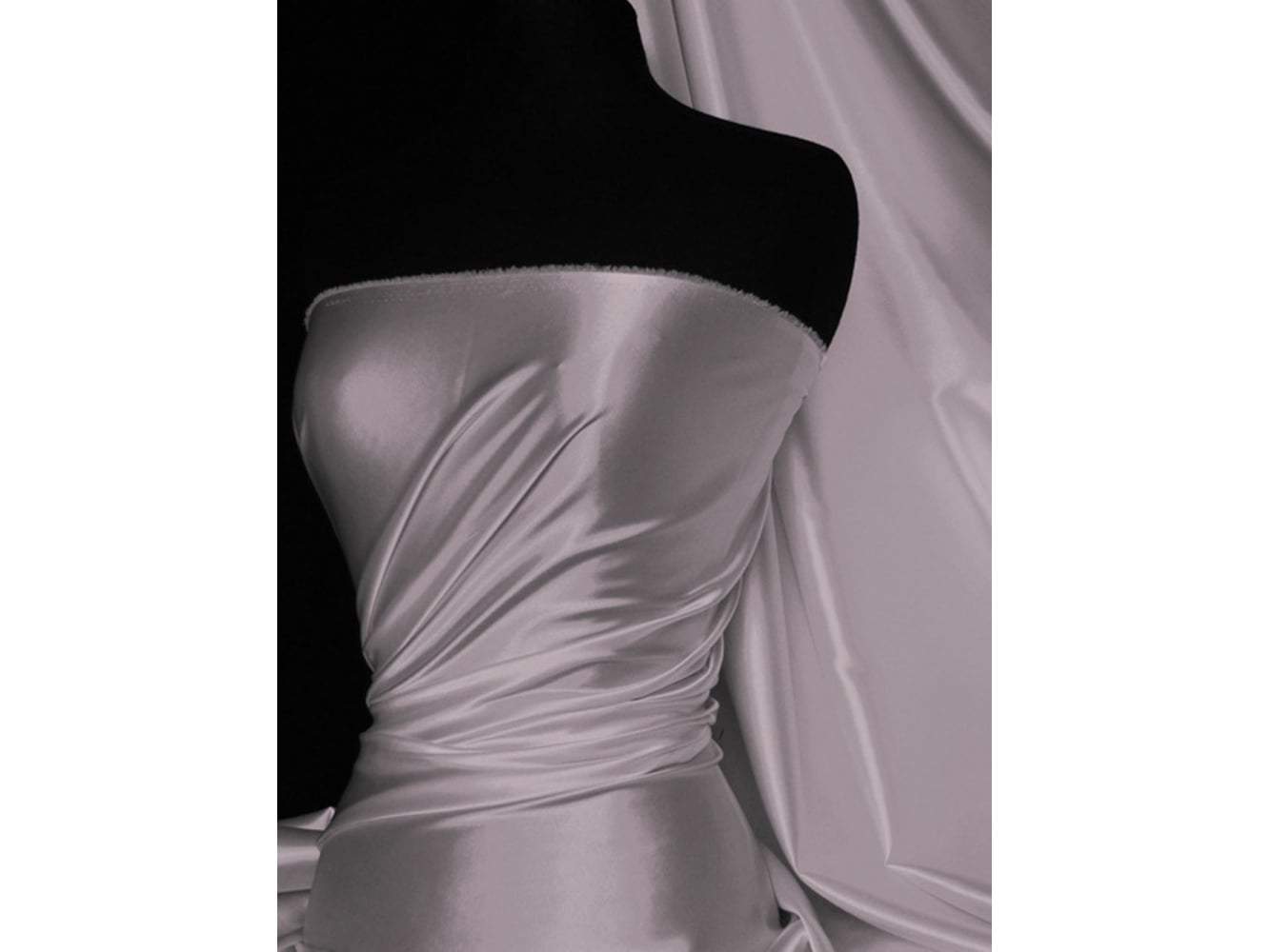 Darbari Handmade Fine Back Satin Fabric Material- Pale Mauve