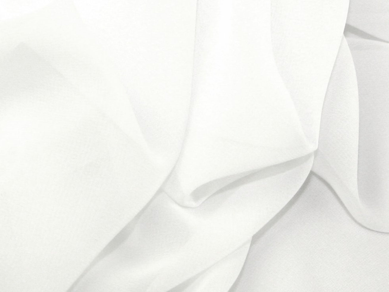 Darbari Plain Polyester Chiffon Soft Light As Feather Chiffon- White